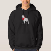 Engelse Mastiff Dog Wearing Red Bandana Hoodie (Voorkant)