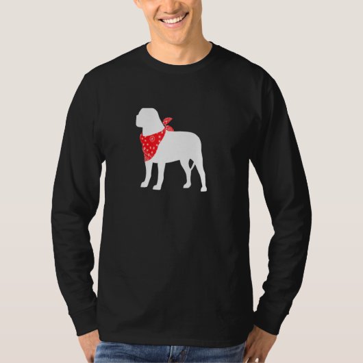 Engelse Mastiff Dog Wearing Red Bandana T-shirt (Voorkant)