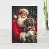 Engelse Mastiff en Santa Feestdagen Kaart (Voorkant)