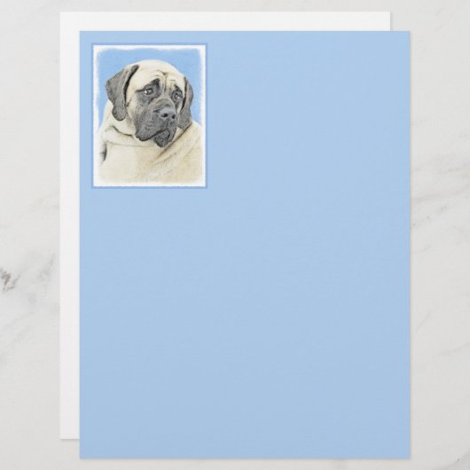 Engelse mastiff (Fawn)-schilderij - Oorspronkelijk (Voorkant / Achterkant)