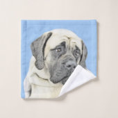 Engelse mastiff (Fawn)-schilderij - Oorspronkelijk Bad Handdoek (Wasdoekje)