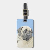 Engelse mastiff (Fawn)-schilderij - Oorspronkelijk Bagagelabel (Voorkant verticaal)