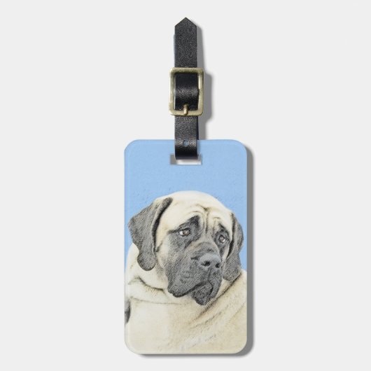 Engelse mastiff (Fawn)-schilderij - Oorspronkelijk Bagagelabel (Voorkant verticaal)