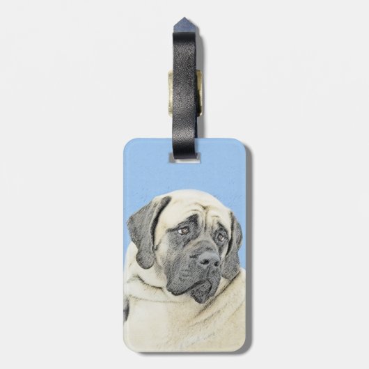 Engelse mastiff (Fawn)-schilderij - Oorspronkelijk Bagagelabel (Achterkant verticaal)