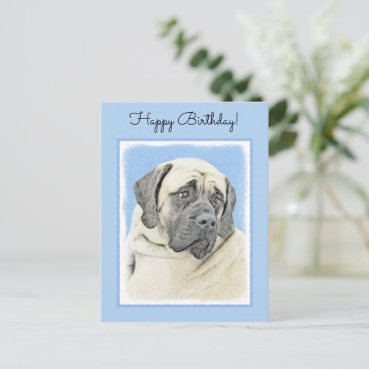 Engelse mastiff (Fawn)-schilderij - Oorspronkelijk Briefkaart (Staand voorkant)