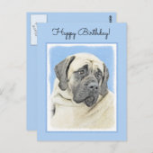 Engelse mastiff (Fawn)-schilderij - Oorspronkelijk Briefkaart (Voorkant / Achterkant)