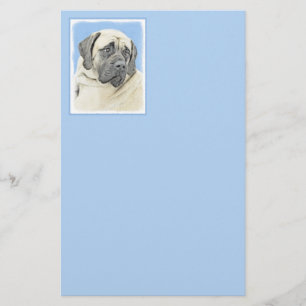 Engelse mastiff (Fawn)-schilderij - Oorspronkelijk Briefpapier