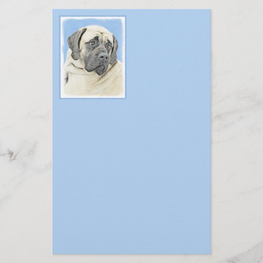 Engelse mastiff (Fawn)-schilderij - Oorspronkelijk Briefpapier (Voorkant)
