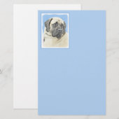 Engelse mastiff (Fawn)-schilderij - Oorspronkelijk Briefpapier (Voorkant / Achterkant)