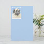 Engelse mastiff (Fawn)-schilderij - Oorspronkelijk Briefpapier (Staand voorkant)