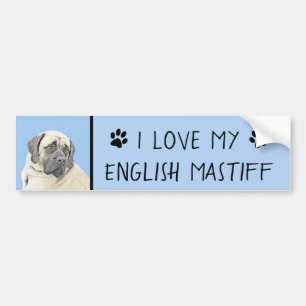 Engelse mastiff (Fawn)-schilderij - Oorspronkelijk Bumpersticker