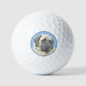 Engelse mastiff (Fawn)-schilderij - Oorspronkelijk Golfballen (Voorkant)