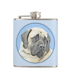 Engelse mastiff (Fawn)-schilderij - Oorspronkelijk Heupfles