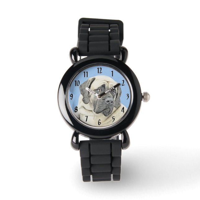Engelse mastiff (Fawn)-schilderij - Oorspronkelijk Horloge (Voorkant)