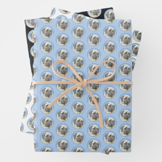 Engelse mastiff (Fawn)-schilderij - Oorspronkelijk Inpakpapier Vel (In situ)