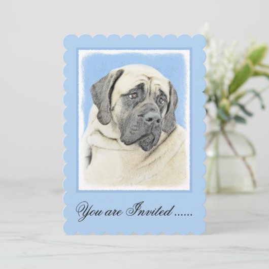 Engelse mastiff (Fawn)-schilderij - Oorspronkelijk Kaart (Staand voorkant)