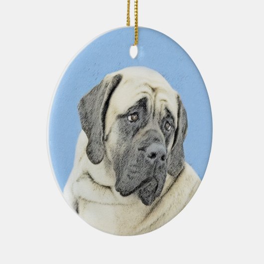 Engelse mastiff (Fawn)-schilderij - Oorspronkelijk Keramisch Ornament (Rechts)