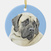 Engelse mastiff (Fawn)-schilderij - Oorspronkelijk Keramisch Ornament (Voorkant)