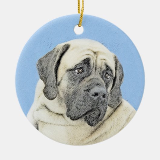 Engelse mastiff (Fawn)-schilderij - Oorspronkelijk Keramisch Ornament (Voorkant)