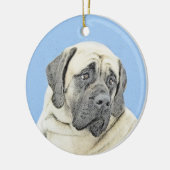 Engelse mastiff (Fawn)-schilderij - Oorspronkelijk Keramisch Ornament (Links)