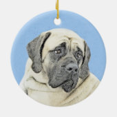 Engelse mastiff (Fawn)-schilderij - Oorspronkelijk Keramisch Ornament (Achterkant)