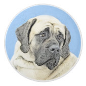 Engelse mastiff (Fawn)-schilderij - Oorspronkelijk Keramische Knop (Voorkant)