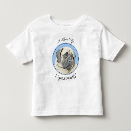 Engelse mastiff (Fawn)-schilderij - Oorspronkelijk Kinder Shirts (Voorkant)