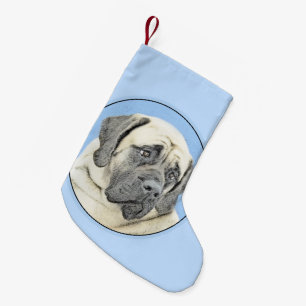 Engelse mastiff (Fawn)-schilderij - Oorspronkelijk Kleine Kerstsok