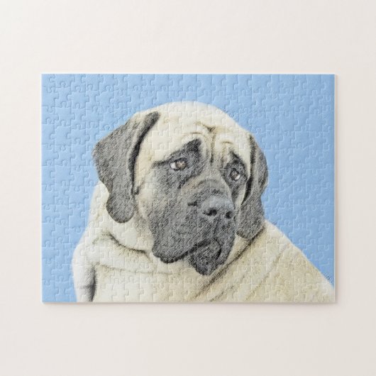 Engelse mastiff (Fawn)-schilderij - Oorspronkelijk Legpuzzel (Horizontaal)