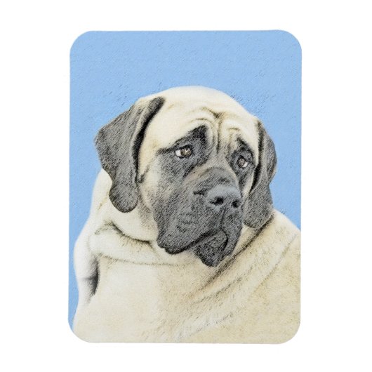 Engelse mastiff (Fawn)-schilderij - Oorspronkelijk Magneet (Verticaal)
