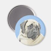 Engelse mastiff (Fawn)-schilderij - Oorspronkelijk Magneet (Voorkant / Achterkant)