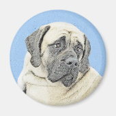 Engelse mastiff (Fawn)-schilderij - Oorspronkelijk Magneet (Voorkant)