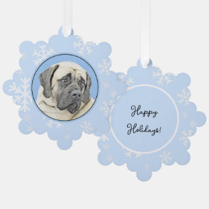 Engelse mastiff (Fawn)-schilderij - Oorspronkelijk Ornament Kaart