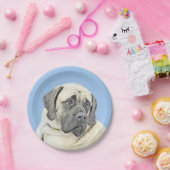 Engelse mastiff (Fawn)-schilderij - Oorspronkelijk Papieren Bordje (Feest)