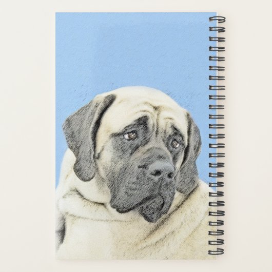 Engelse mastiff (Fawn)-schilderij - Oorspronkelijk Planner (Achterkant)