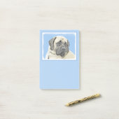 Engelse mastiff (Fawn)-schilderij - Oorspronkelijk Post-it® Notes (Op bureau)