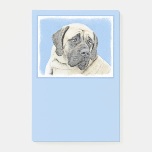 Engelse mastiff (Fawn)-schilderij - Oorspronkelijk Post-it® Notes (Voorkant)