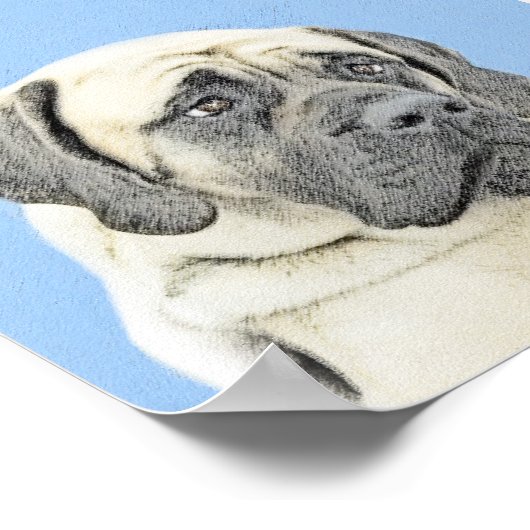 Engelse mastiff (Fawn)-schilderij - Oorspronkelijk Poster (Hoek)