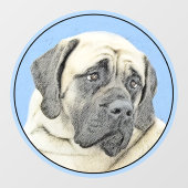 Engelse mastiff (Fawn)-schilderij - Oorspronkelijk Raamsticker (Vel)