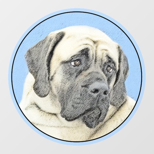 Engelse mastiff (Fawn)-schilderij - Oorspronkelijk Raamsticker (Vel)