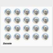 Engelse mastiff (Fawn)-schilderij - Oorspronkelijk Ronde Sticker (Vel)