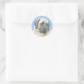 Engelse mastiff (Fawn)-schilderij - Oorspronkelijk Ronde Sticker (Tas)
