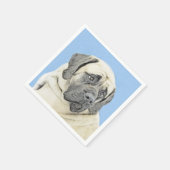 Engelse mastiff (Fawn)-schilderij - Oorspronkelijk Servet (Hoek)