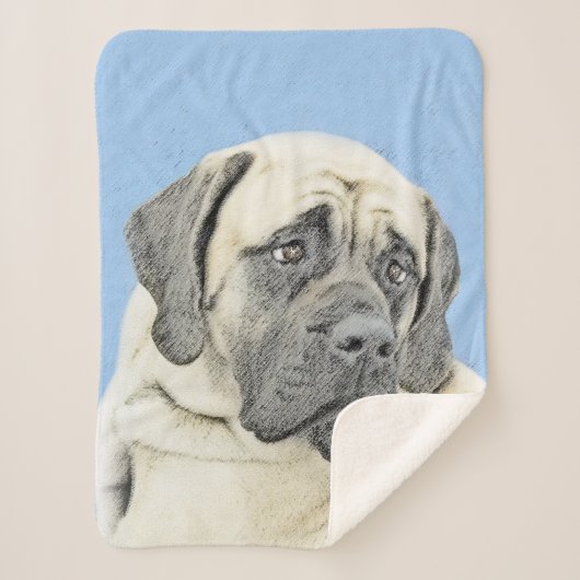 Engelse mastiff (Fawn)-schilderij - Oorspronkelijk Sherpa Deken (Voorkant)