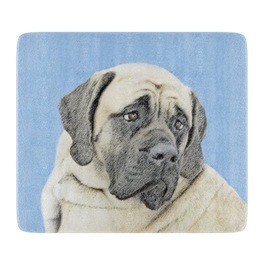 Engelse mastiff (Fawn)-schilderij - Oorspronkelijk Snijplank (Voorkant)