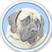 Engelse mastiff (Fawn)-schilderij - Oorspronkelijk Sticker (Voorkant)