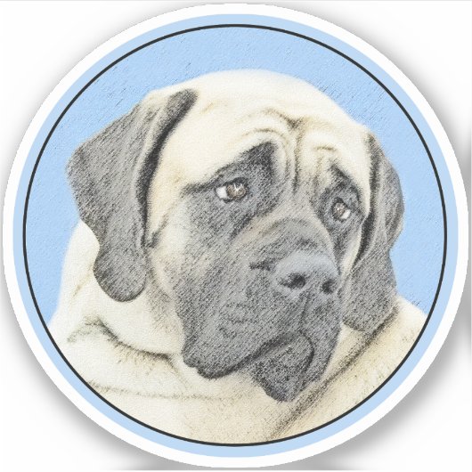 Engelse mastiff (Fawn)-schilderij - Oorspronkelijk Sticker (Voorkant)