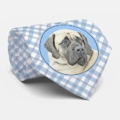 Engelse mastiff (Fawn)-schilderij - Oorspronkelijk Stropdas (Opgerold)