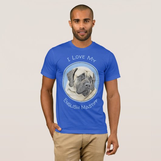Engelse mastiff (Fawn)-schilderij - Oorspronkelijk T-shirt (Voorkant volledig)