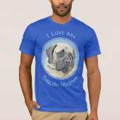 Engelse mastiff (Fawn)-schilderij - Oorspronkelijk T-shirt (Voorkant)